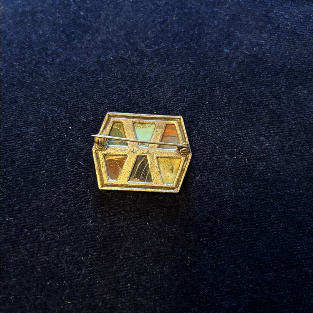 Geometric Multicolor Brooch - Picture 3 of 4
